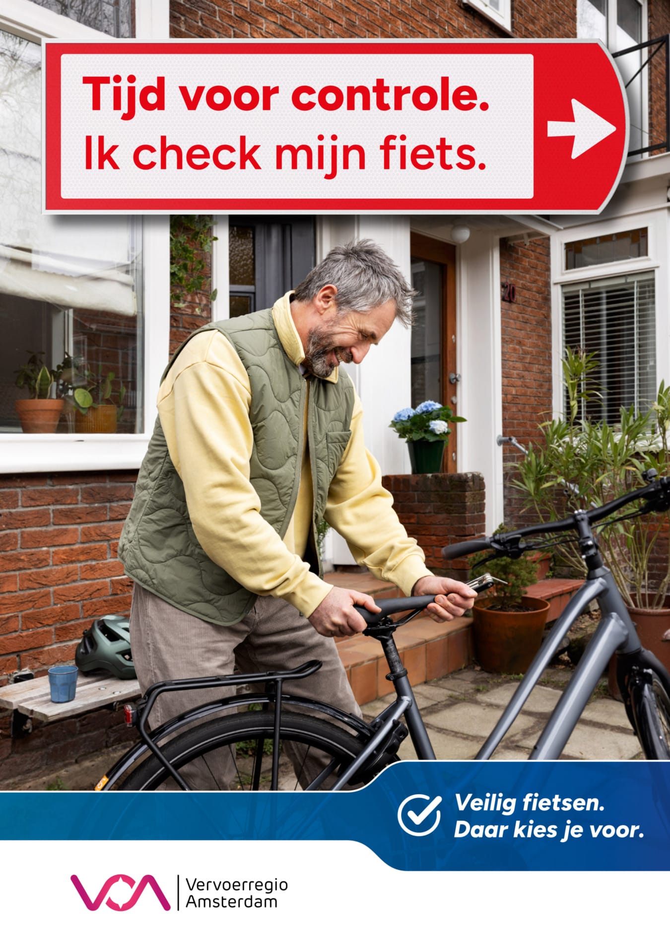 Model past fiets aan